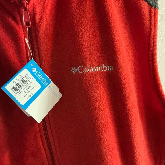 NWT Columbia Men’s Orange and Gray Fleece Vest Size XL - Picture 2 of 6